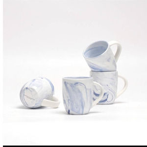 Marble Espresso Cups 4 Ounces Set of 4, Microwave & Dishwasher Safe
